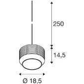 SLV Lampe suspendue Pantilo Rope 19 verre fumé - Ø 18,5cm
