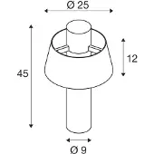SLV Lampe champignon Photoni 45 noir - 45cm