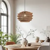 LumenXL Lampe suspendue design Kanso en papier tressé naturel