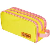 Herlitz 300001512 double trousse de toilette Uni, jaune/rose