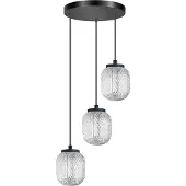 Expo Suspension ronde Kristel 3 lumières noir