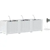 vidaXL Pots de jardin Blanc 120 x 40 x 37.5 cm Acier