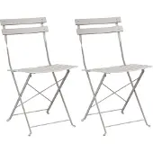 vidaXL : 2 chaises pliantes de jardin, couleur beige, en métal