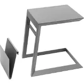 Hespéride Table d'appoint carrée de jardin « Allure » graphite 55 x 45 x 55 cm en aluminium traité à l'époxy -