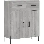 vidaXL Highboard Gris Sonoma 69,5x34x180 cm Matériau dérivé du bois