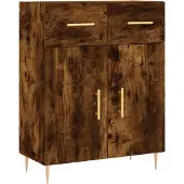 vidaXL Highboard chêne fumé 69,5x34x180 cm bois composite
