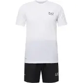 EA7 pour homme. 8NPV03_PNDDZ Ensemble T-shirt et pantalon Dynamic Athlete blanc, noir (L), Sport, Tennis/Padel, Multisport, Polyester, Manch