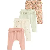 Next Leggings crème / vert pastel / orange foncé / rose ancienne