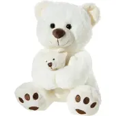 Heunec Ours en peluche beige avec bébé