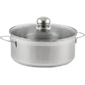 City Cocotte avec couvercle en verre, acier inoxydable, ø : 240 mm