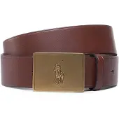 Ralph Lauren pour homme. 405691693002 Ceinture en cuir avec boucle en plaques de cheval marron (32), Casuel