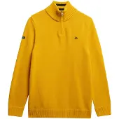Superdry pour homme. M6110706A Pull à demi-fermeture éclair Cotton jaune (S), Casuel, Coton