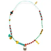 Djeco Halskette Mia, (Coton, Métal, Perles acryliques)