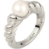 Elli PREMIUM Bague 'Perle' argent / blanc perle