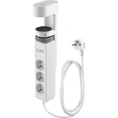 IOIO 41212 SL 3000 3-fach Tischsteckdose 1,5 m weiß mit USB-Buchse