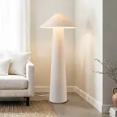 LumenXL Lampadaire Nura avec abat-jour en lin blanc cassé