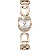 GUESS Montre à affichage analogique 'Gia' or rose / argent