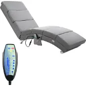 Casaria Chaise de relaxation London massage et chauffage gris