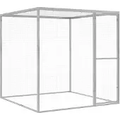 vidaXL Cage à poules avec enclos Anthracite 117x1221x123cm Acier galvanisé