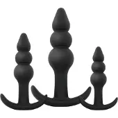 EasyToys - set plug anal boule - 3 pièces - silicone noir