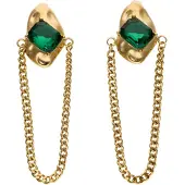 Faina Boucles d'oreilles or / vert