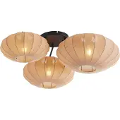 QAZQA Plafonnier Japandi brun 3 lumières - Multi Bida