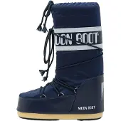 Moon boot pour femme. 80D1400440 Bottes Icon en nylon bleu (35/38), Plat, Aucun, Casuel, Neige
