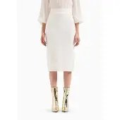 Armani Exchange pour femme. 8NYN9AYMH6Z1130 Jupe midi blanche (S), Casuel, Viscose