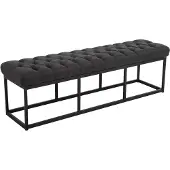 CLP Banquette avec pieds en métal assise en tissu Gris foncé