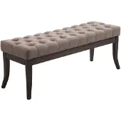 CLP Banquette avec pieds en bois assise en tissu Taupe