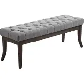 CLP Banquette avec pieds en bois assise en tissu Gris