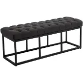CLP Banquette avec pieds en métal assise en tissu Gris foncé