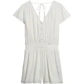Superdry Printed Short Sleeve Romper Blanc 2XS Femme