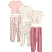 Next Pyjama beige clair / vert / rose / magenta