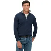 Superdry Homme Pull à Demi-zip en Coton Essentials Navy Taille: L