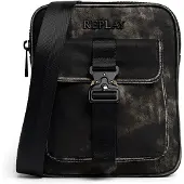 Replay sac à épaule bandoulière Reporter Bag Washed Black noir