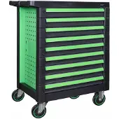 JBM Chariot à Outils 9 Tiroirs égaux Vert - Vide