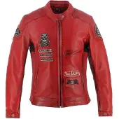 Helstons X Helstons Pretty Blouson de cuir pour femme, rouge, S