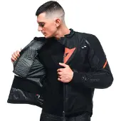 Dainese Veste Smart LsN Sport D-Air veste en tissu Noir/Rouge 58 hommes