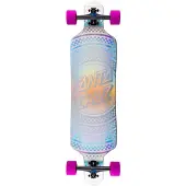 Santa Cruz Prismatic Dot 9.0 X 36 Drop Thru Cruiser Skateboard Rose