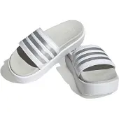 Adidas Claquettes / Tongs 'Adilette' argent / blanc