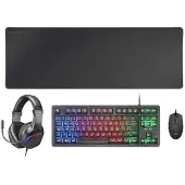 Mars Gaming Mcp-rgb3 Kit Gaming Mouse Keyboard Headset Mouse Pad Noir Spanish QWERTY