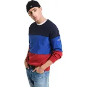 Gant pour homme. 2044018 Sweatshirt Colorblocked bleu (XL), Casuel, Coton