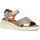 Geox Meliconia Sandals Beige,Argenté EU 39 Femme
