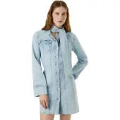 Pepe Jeans pour femme. PL9537688 Robe Ella bleue (S), Casuel, Coton, Manche longue