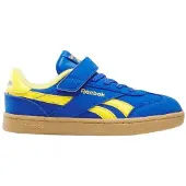 Reebok Baskets Enfant Smash Edge à Lacets élastiques et bride supérieure Bleu Optimum/Brume dorée/Chewing-gum