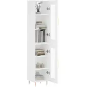 vidaXL Highboard blanc 34,5x34x180 cm Bois composite