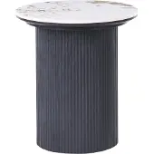 Beliani Table d'appoint DORA Céramique Noir