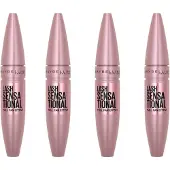 Maybelline Lash Sensational Volumising and Thickening Eyelash Lengthening Mascara - 01 Very Black (Pack of 4)