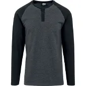 Urban Classics T-shirt manches longues de - Manches Raglan Henley L/S - S - XXL - pour Homme - anthracite/noir - Taille S